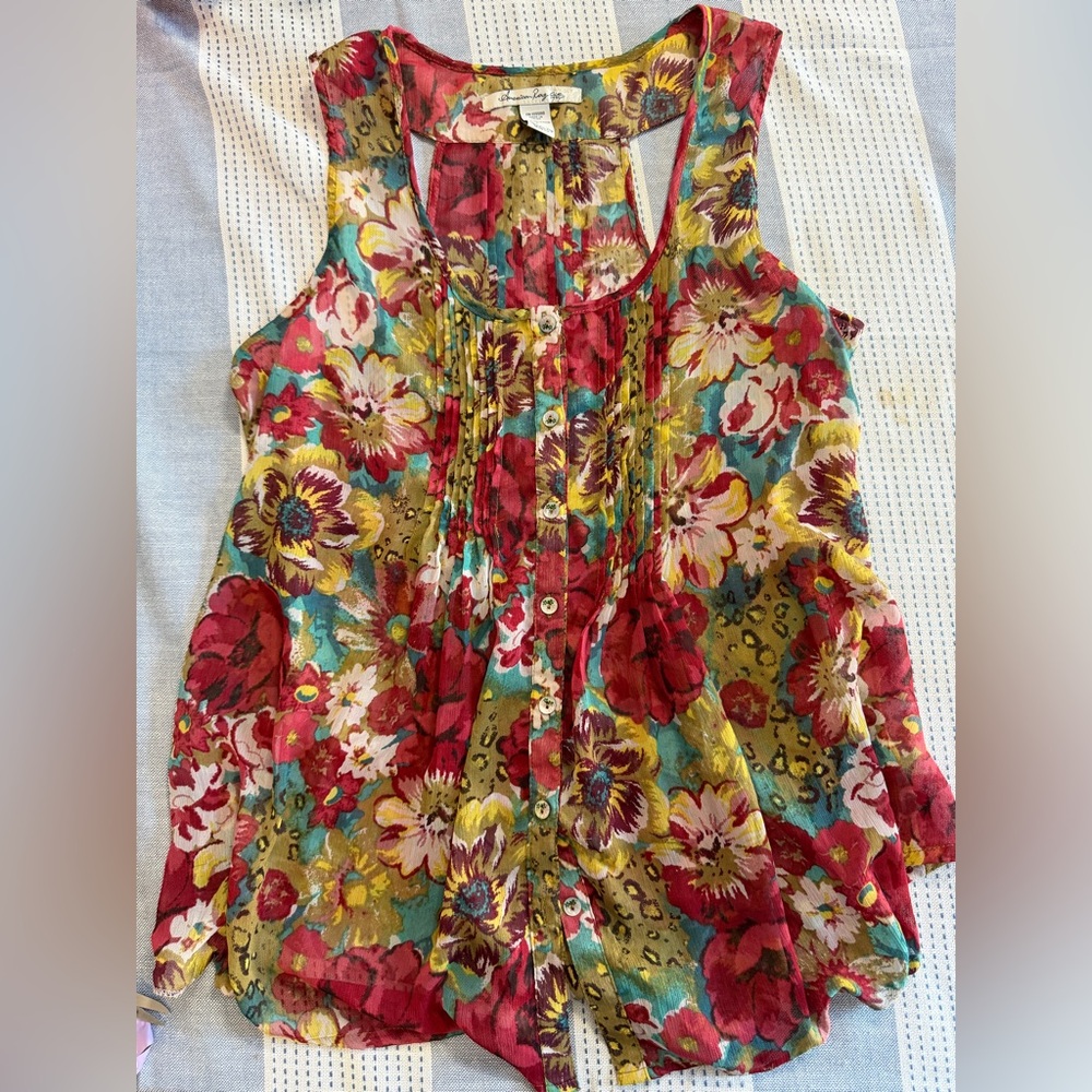 American Rag Sleeveless Tank Blouse- Floral